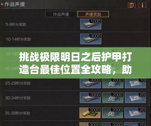 挑戰(zhàn)極限明日之后護(hù)甲打造臺最佳位置全攻略，助你輕松制霸生存戰(zhàn)場